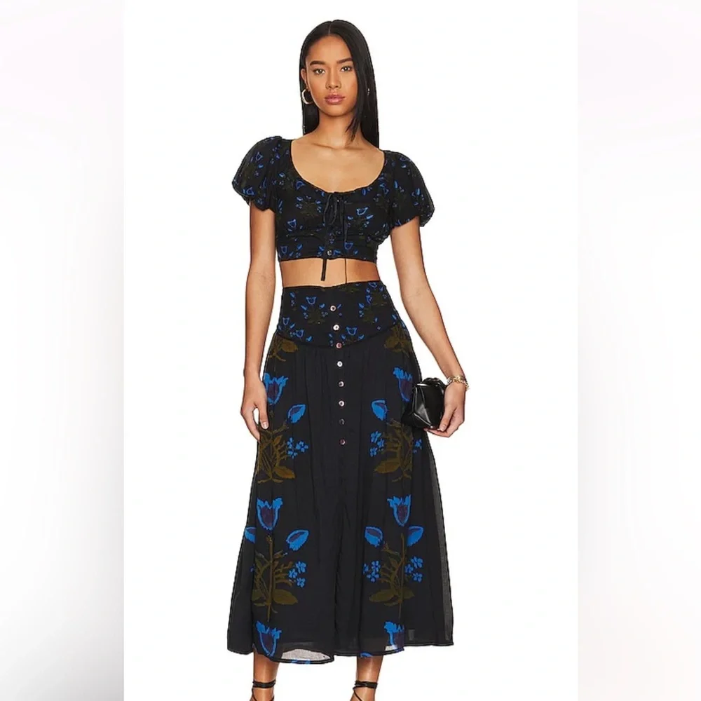 FREE PEOPLE Two-Piece EASY TO LOVE Floral Skirt Set Size XS
